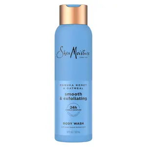 SheaMoisture Manuka Honey Oatmeal Body Wash Smooth & Exfoliating Smooth and Exfoliating body wash for 24H Visible Moisture for Healthy, Glowing Skin 18 oz
