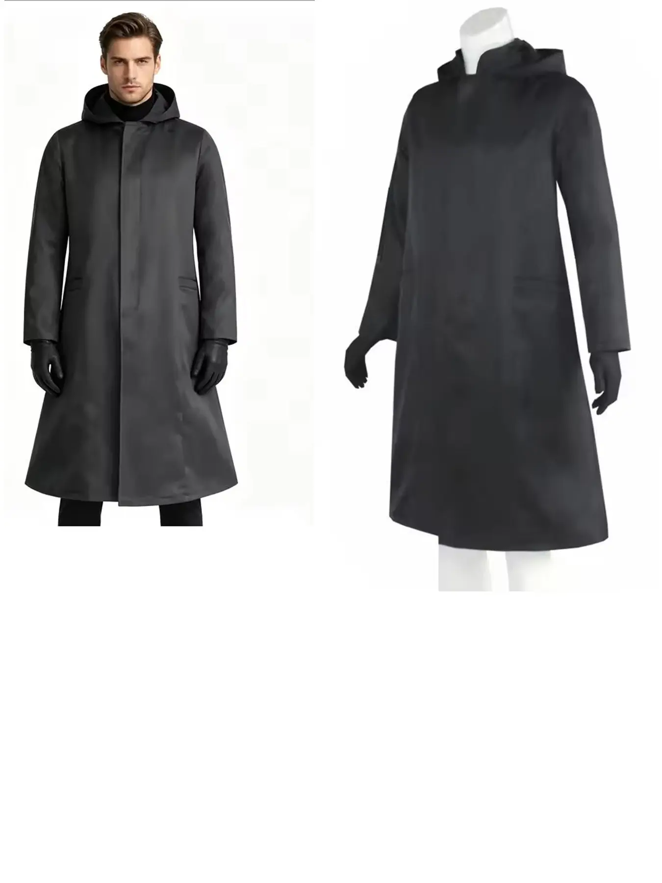 Anime Squid Character Costume Coat with Gloves, Halloween Medieval Outerwear Set, Loose-Fitting All-Seasons Solid Pattern