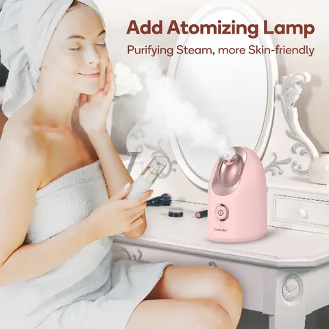 Newbealer Nano Mist Facial Steamer, Portable Spa Face Humidifier, Face Skincare Steamer, Facial Steamer Warm Mist Humidifier, Nano Facial Care Appliance
