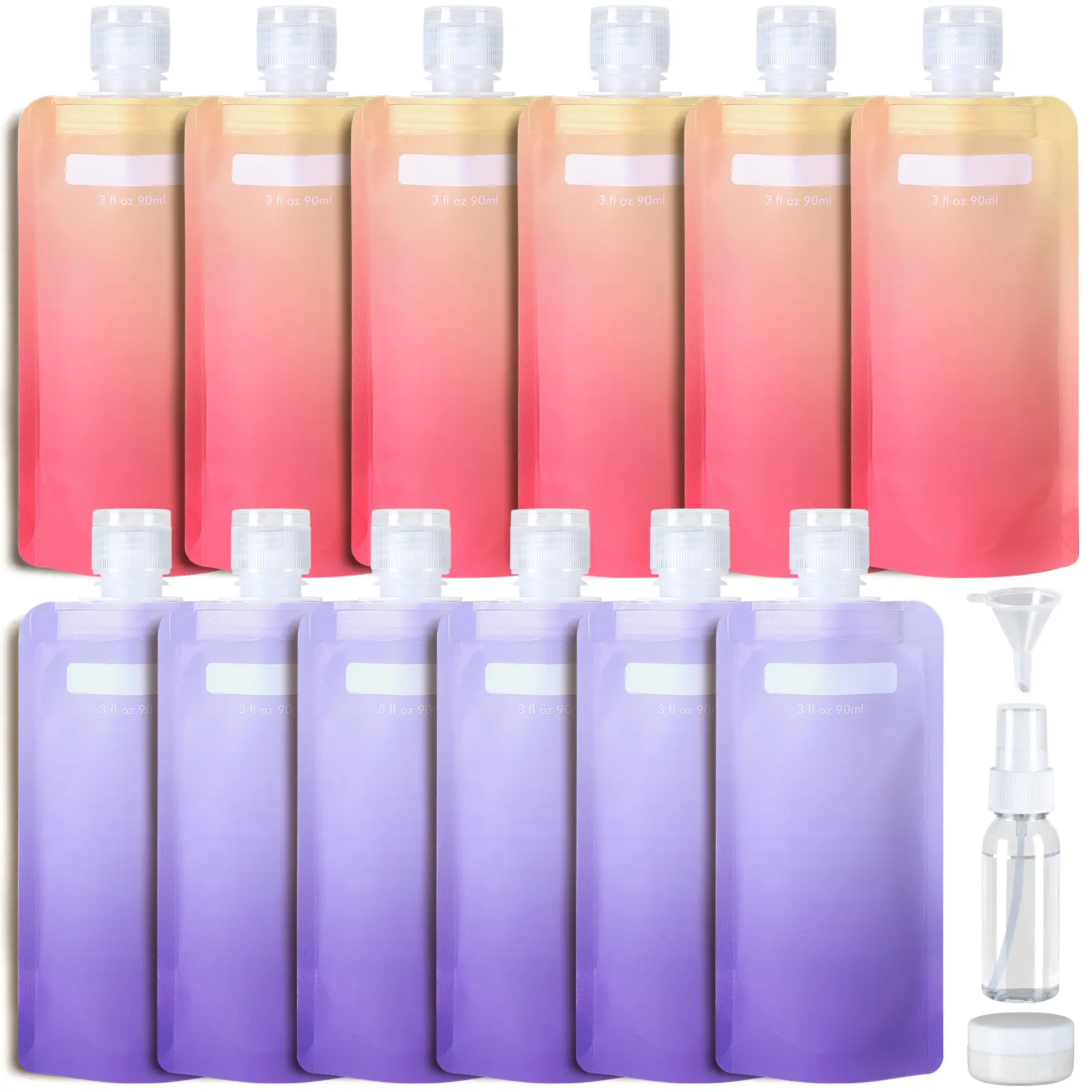 PACKISM Travel Pouches set for Toiletries - TSA Approved Leak Proof Travel Squeeze Pouches, Stand Up Liquid Containers for Shampoo Conditioner Lotion