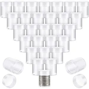 30 Pcs Clear Plastic Half Dollar Coin Storage Tubes with Screw Lid, Containers for Coin Collection Supplies, 1.8 x 1.3 Inch