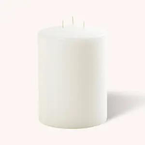 White 3 Wick Pillar Candles - 6" x 8"