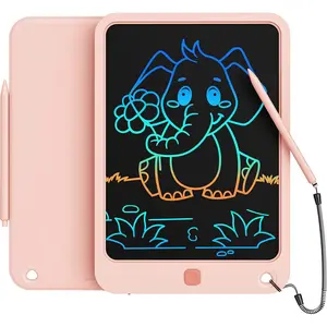 LCD Writing Tablet 10 Inch, Toys for 3 4 5 6 7 8 9 10 Year Old Boys Girls, Colorful Doodle Board Drawing Tablet, Gift for Boys Toddlers Age 3-12 Years, Memo Board, Drawing Pads with Lanyard (Pink)