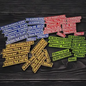 12 Pack of Magnetic Toolbox Labels, 3D-Printed Tool Box Labels with Integrated Magnetic Surface, General Tool Box Organize Accessories, Reusable Tags for Steel Toolboxes, Carts, Drawers, and Cabinets
