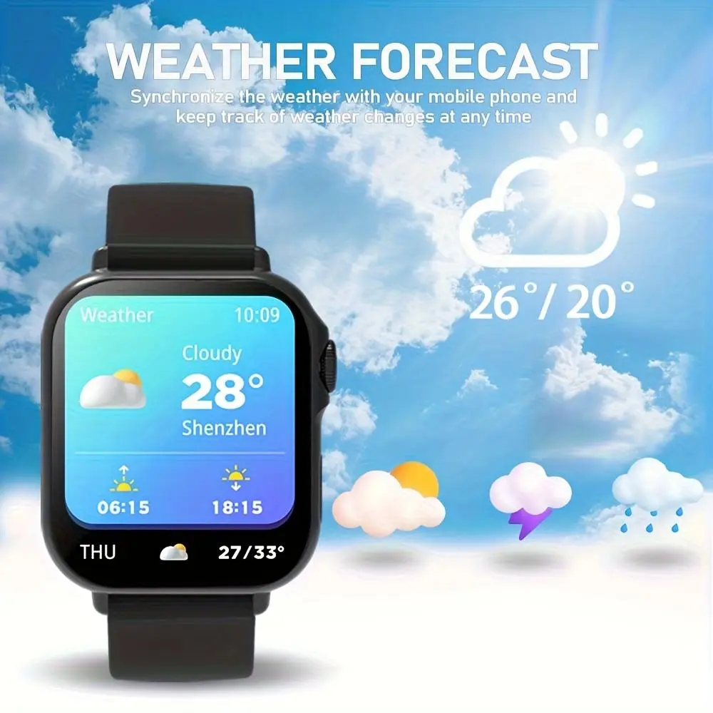 Premium 1.83-inch Touchscreen Smartwatch with Stylish Strap, Supports Calls, Messages, Alarms, Stopwatch & More, Compatible with Android/iPhone, Father's Day Gift notification
