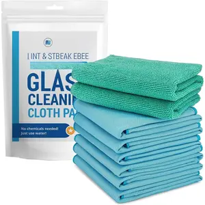 Claro 2 Step Glass Cleaning Cloth 8-Pack - Green Wet & Blue Dry  Towels Cleaning for Windows, Mirrors & Glass - Streak and Lint Free Cloth for , TV, Shower - Machine Washable