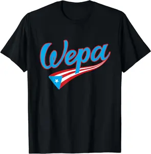 [Pure Cotton Graphics Tee] Wepa Bandera Puerto Rico Flag Hand Lettering T-Shirt