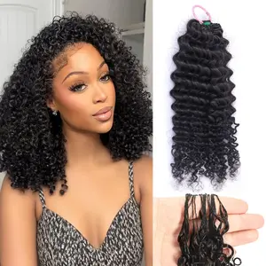 Kinky Curly Miracle Knots Human Crochet Hair 50g/Pack Invisible Pre-Separated Feather Crochet Human Hair Extensions For Black Women Natural Black