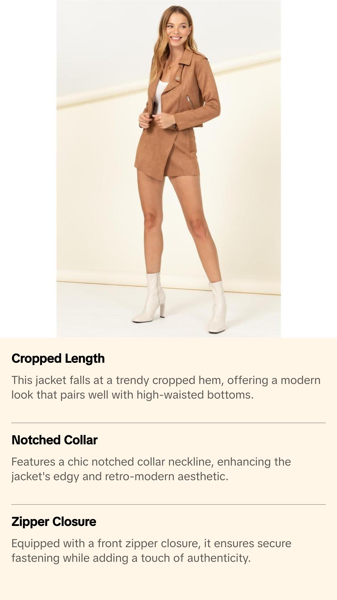 HYFVE Mod Girl Faux Suede Bike Jacket