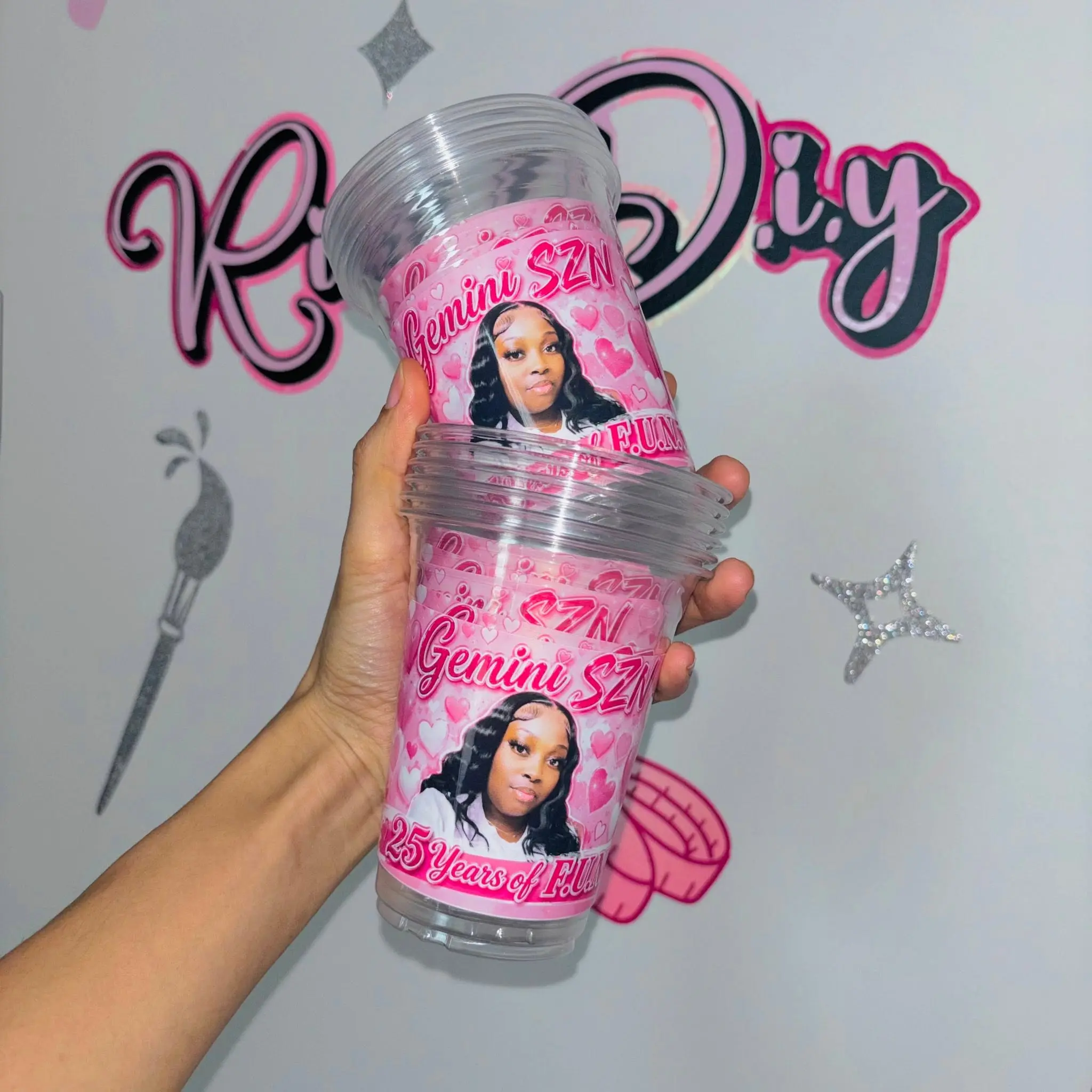 CUSTOM Personalized Clear Cups CUSTOM Personalized Clear Cups