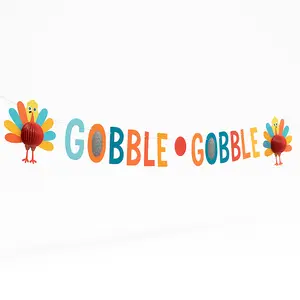 Festive "Gobble Gobble" Turkey Day Banner