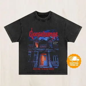Goosebumps Comfort Colors Shirt, Haunted House Horror-Inspired Tee, Spooky Vintage Halloween Graphic Shirt, Oversized Comfort Colors Top