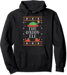 Daddy Elf Family Matching Ugly Christmas Group Funny Pajama Pullover Hoodie - Phoebeumba Shop 51B09CZGMWBM
