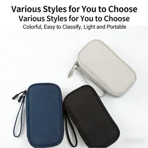 Travel Data Cable Storage Bag, Waterproof Dual Layer Electronic Accessories Organizer, Travel Organization Pouch, Ideal for Cables Chargers Phones Headphones