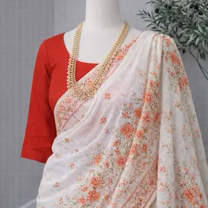 Cotton floral printed saree
