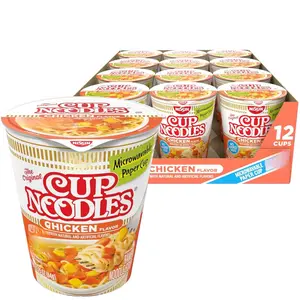Nissin Cup Noodles Ramen Noodle Soup, Chicken, Microwaveable Paper Cup, 2.25 Ounce (Pack of 12)