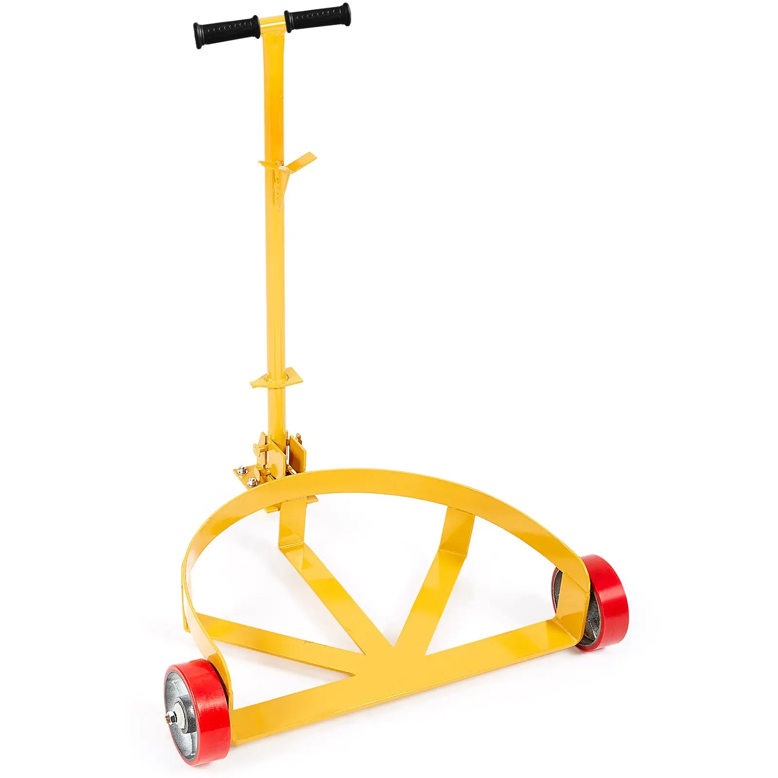 【Summerfinds】VEVOR 55 Gal Steel Drum Dolly, 1200 lbs Load Capacity Low Profile Transport Cart, 3 Wheels, 34.17 lbs, Heavy Duty Steel Frame, Adjustable Handle, 31.89x22.83x38.58 in, 3 Years Service Life, Secure Transport for Workshop & Warehouse, 1 Uni, 2