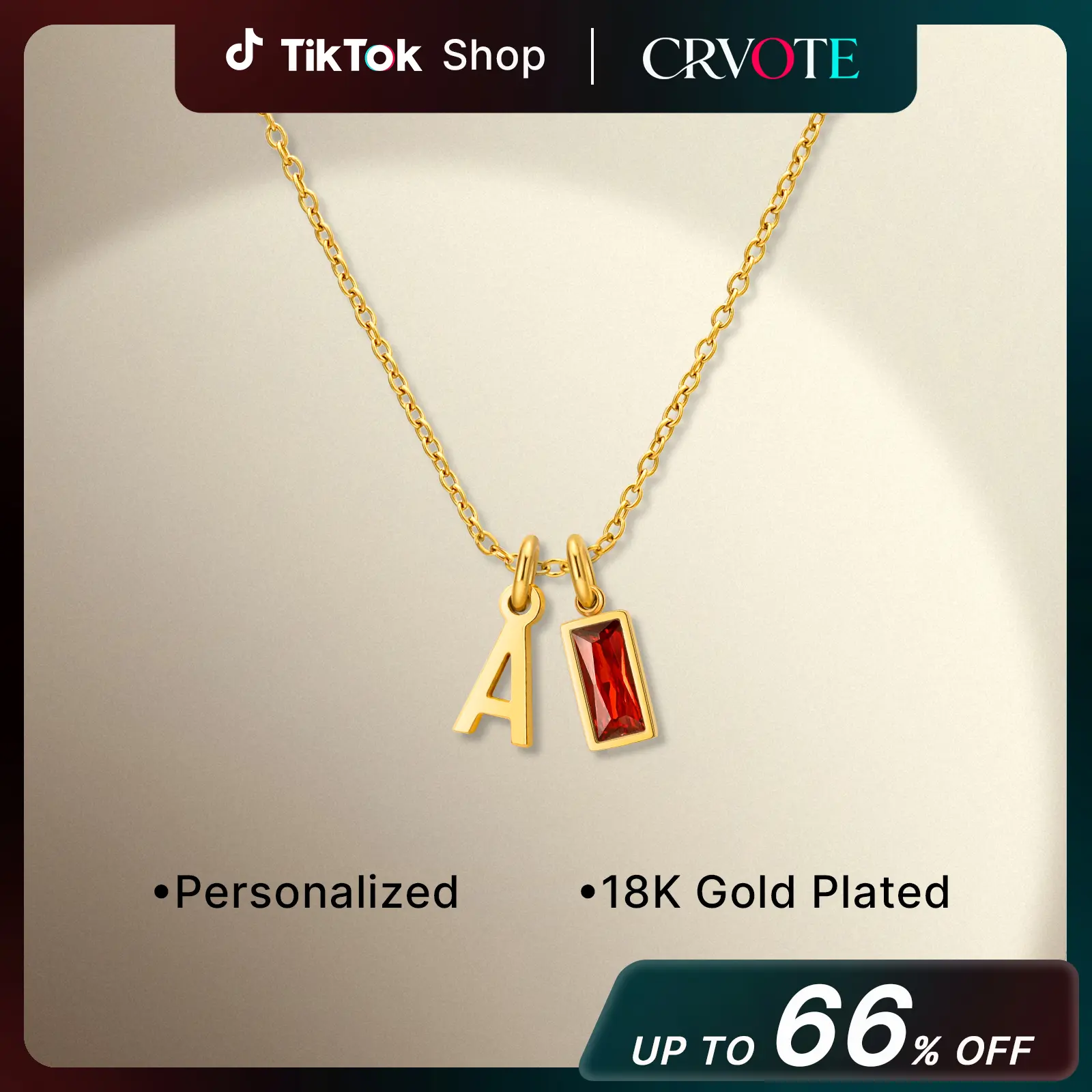 [2026 New Arrival] CRVOTE Initial Birthstone Necklaces for Women, 18K Gold Plated Name Necklaces for Women A-Z Letter Dainty Pendant for Mom Daughter Teens Women's Jewelry