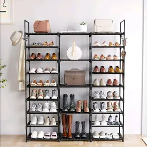 Best Performing (Recommended) “9 Tier Shoe Rack Organizer – Holds 50+ Pairs, Stackable Metal Shelf w/ Hooks for Closet, Entryway & Bedroom”