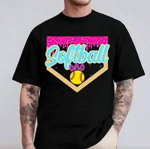 Softball Dad Drip Shirt, Softball Ice Cream Drip T-Shirt, Dad Shirt, Softball Dad Dripping Tee, Game Day Shirt, Father's Day Gift, Gift For Dad