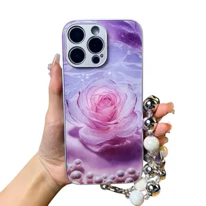 Bracelet Tempered Glass Phone Cases Compatible with iPhone 11 12 13 14 15 Plus 16 Pro Max Soft TPU Stylish Full Protection Cover Protector Shockproof Smartphone Cellphone