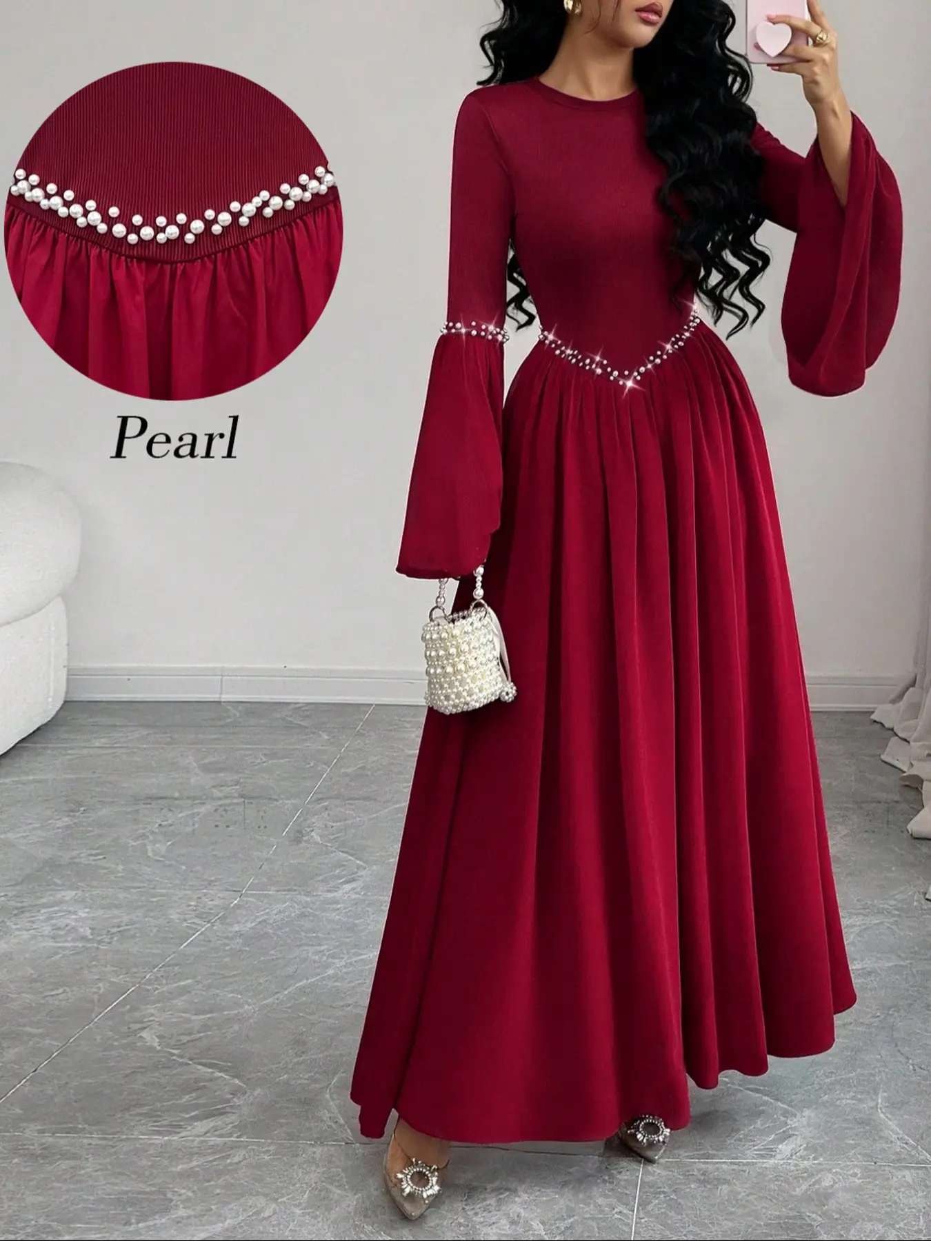 green emerald velvet dress Modest Formal Dress