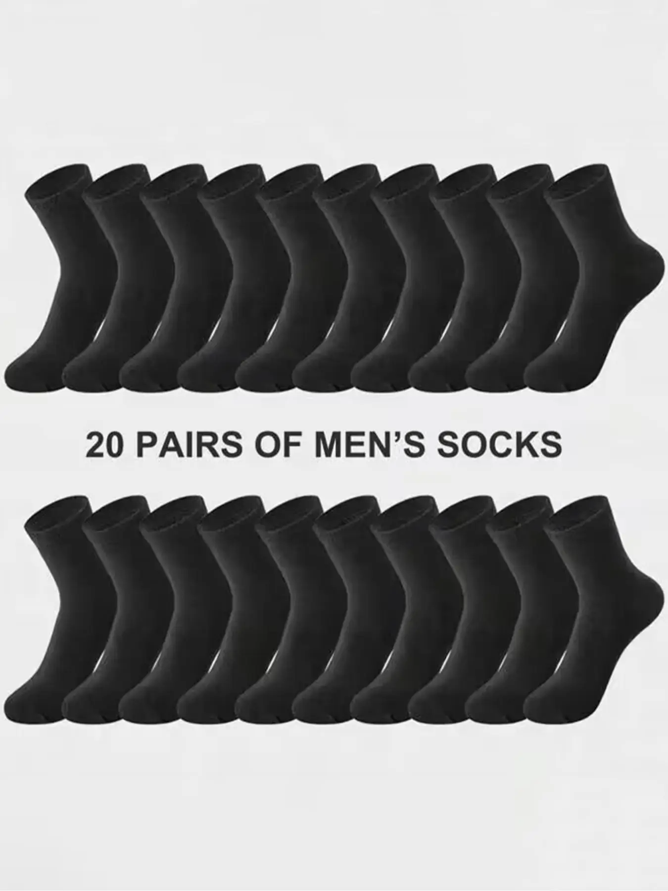 Men's Solid Crew Socks, Casual Breathable Socks for Daily Wear, Multi-pack Mid Calf Socks for Men, Menswear