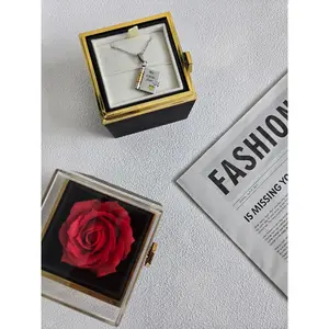 To My Daughter, My Little Star: Rotating Necklace Gift Setfor Birthday & Graduation | Rose Jewelry Box Keepsake