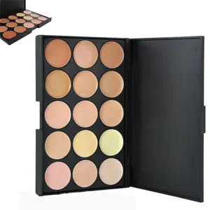 15 Colors Hydrating Cream Concealer Palette, Long Lasting Full Coverage Foundation Contour Makeup Kit, Color Correcting Camouflage Palette for Dark Circles Acne Blemishes Shade
