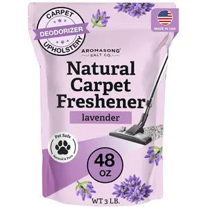 AROMASONG Natural Carpet Freshener & Deodorizer Lavender Scent 3 Lbs Pet Safe Powder Made in USA for Large Areas 48 Oz - Scented