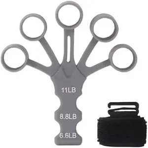 Finger Strengthener Extension Exerciser Stretcher, Strength Adjustment Finger Resistance Bands Used to Exercise Finger Strength - Gray 1PCS