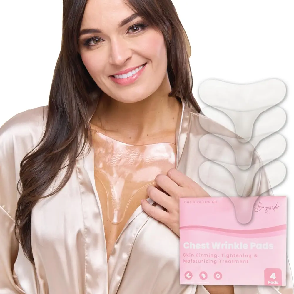 Reusable Chest Wrinkle Patches Anti-Aging Patches for Fine Lines Long-Lasting Wrinkle Pads for Youthful Appearance Skin-Safe Chest Care Solution 4 Durable Pads for Smooth Look