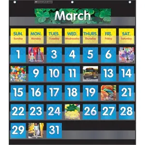 Scholastic Teaching Resources SC-583866 Pocket Chart Monthly Calendar- Black