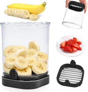 Multifunctional DIY Fruit Slicer – Detachable Blade & Push Plate (Black) | One-Press Cup Slicer for All Fruits