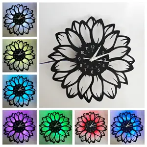 Sunflower Clock with Hollow Design, Stacked Petal Layers for Depth and Artistry, Perfect for Living Room, Bedroom, Office Decor
