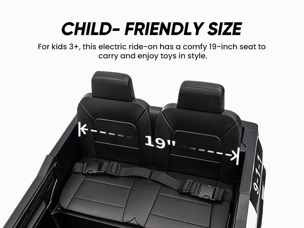 Hikiddo 24V 400W Kids Ride on Police Car with Remote Megaphone Bluetooth, Electric Police Car for Kids