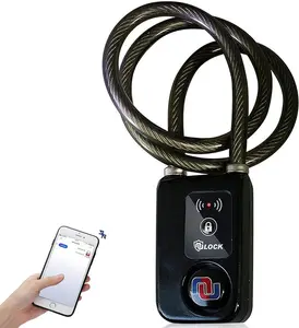 Nulock Keyless Bluetooth Bike/Motorcycle/Gate Lock IP44 Splash-Proof Cycling Lock with 110db Alarm, 0.38" Diameter 31-inch Braided Steel Cable (2025 Version)
