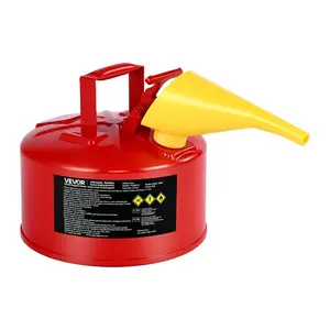 VEVOR Safety Gas Can, 5 Gallon Type I Red Safety Can for Gasoline with Stainless Steel Flame Arrester, Self - Closing Lid, and PE Funnel, Carbon Steel Flammable Storage Container with Ergonomic HandleVEVOR Super Brand Day