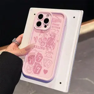 Pink Dice 777 Pattern Design Mobile Phone Case, Suitable for iPhone 17 16 15 14 13 12 11 PRO MAX PLUS, AIR Mini SE and iPhone XS MAX, Soft TPU Protective Mobile Phone Case, Shockproof and Anti-drop, Perfect Holiday Gift for Friends and Family