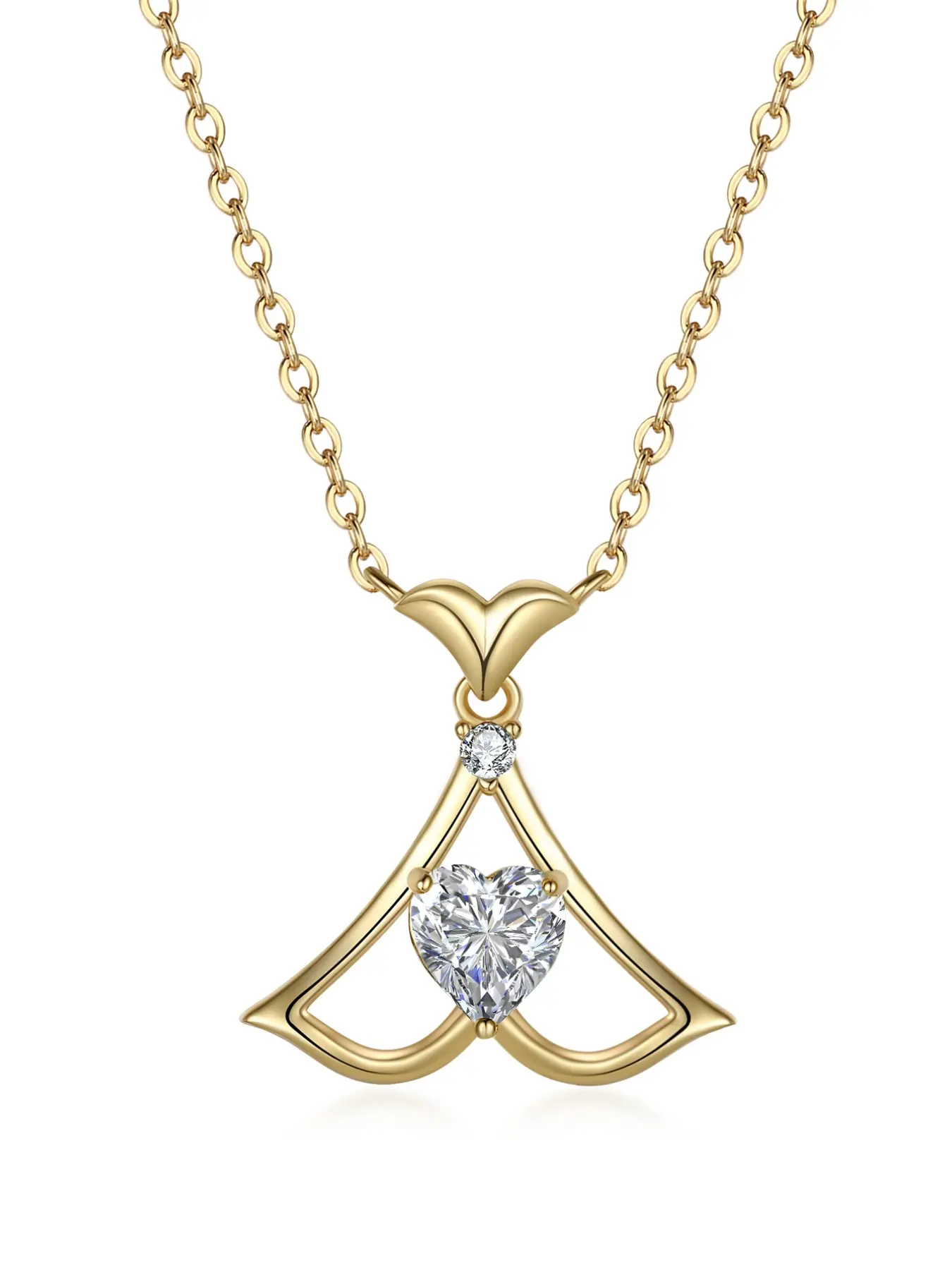S925 Silver Plated 18k Mosaic Diamond Fish Tail Necklace, Elegant Hollow Design Jewelry, Perfect Gift for Women