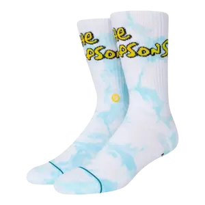 Stance Simpsons Intro Crew Men Crew Socks White