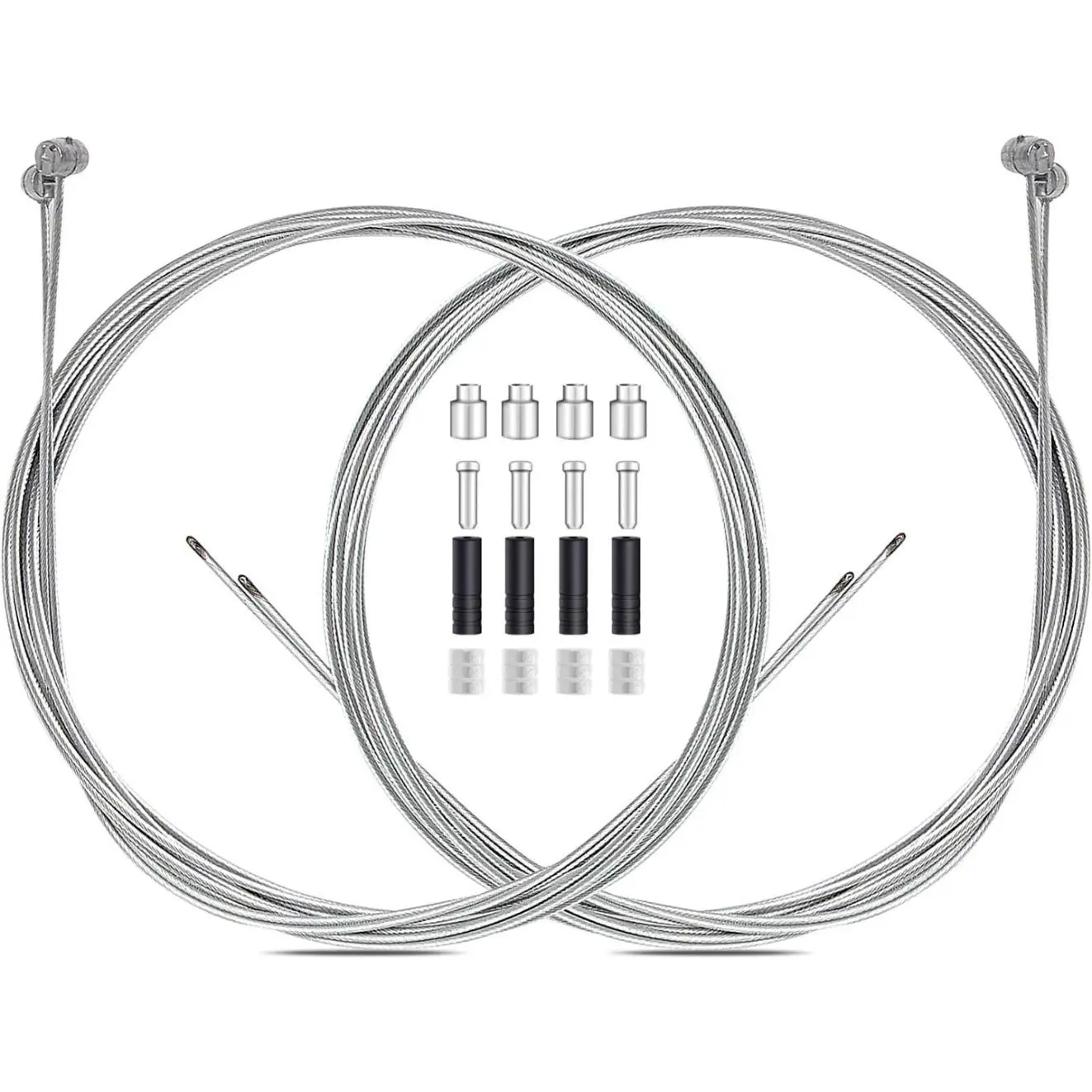 4PCS Premium Brake Cable Set,Universal Standard Brake Cable, Professional Brake line For Front and Rear Mountain MTB or Road Bikes,include Free Cable Cap End Crimps accessories 2M
