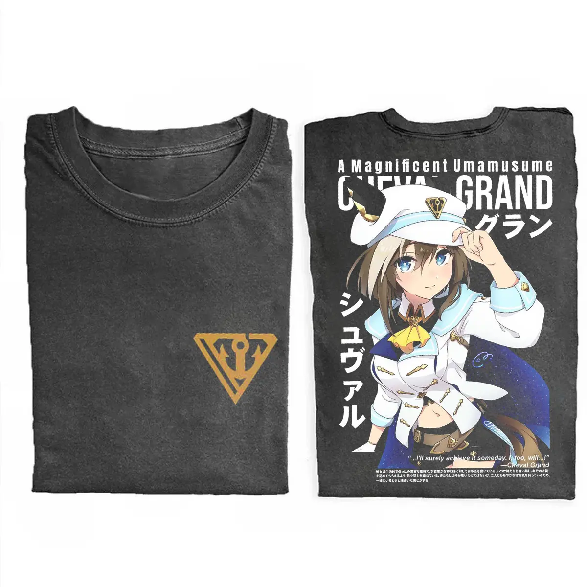 Cheval Grand Uma Musume Shirt, Anime Graphic Tee, Horse Girl Anime T-Shirt, Japanese Manga Streetwear Shirt, Double Sided Anime Shirt, Cute Waifu Otaku Apparel, Cheval Grand Fan Gift, Anime Lover Tee for Men Women