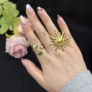 [Lume'live] 18K 14K Gold Plated Silver Plated Stainless Steel Natural Stone Jewelry Bundle Stacking Adjustable Rings Earrings Necklace Bracelets for Women