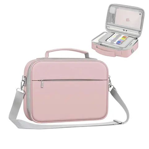 FINPAC Women's Bible Handbag Shoulder Bag Satchel - Worship Accessory with Cover, Pen Slots, Mesh Zip Pocket, Durable Metal Zip, 11" iPad Hold, Desk Organizer for Bible Study (Fits Cosmetic, Colored Pencil Bags, Secures On-the-Go Items)