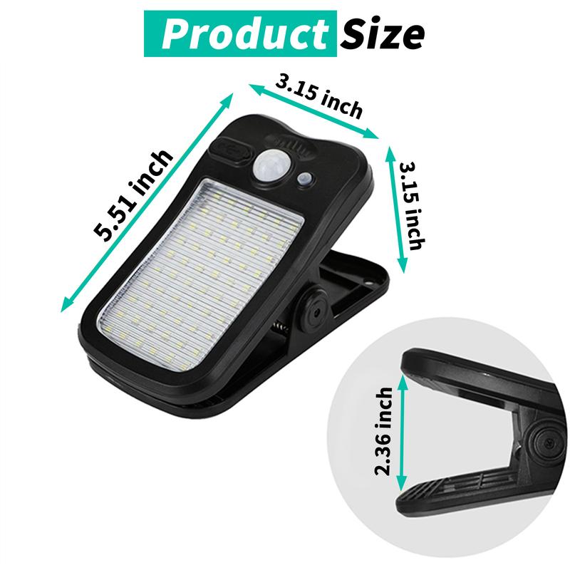 Outdoor Solar Clip Lights, USB & Solar Powered Clip-On Lamp with Motion Sensor, 3 Modes, Waterproof — Perfect for Yards, Garages, Porches, Patios, Gardens, Pools & Barns