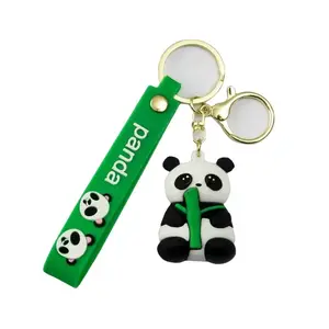 Adorable Giant Panda Plush Pendant with Bamboo, Cartoon Bag Charm Keychain, Lovely Vending Machine Gift