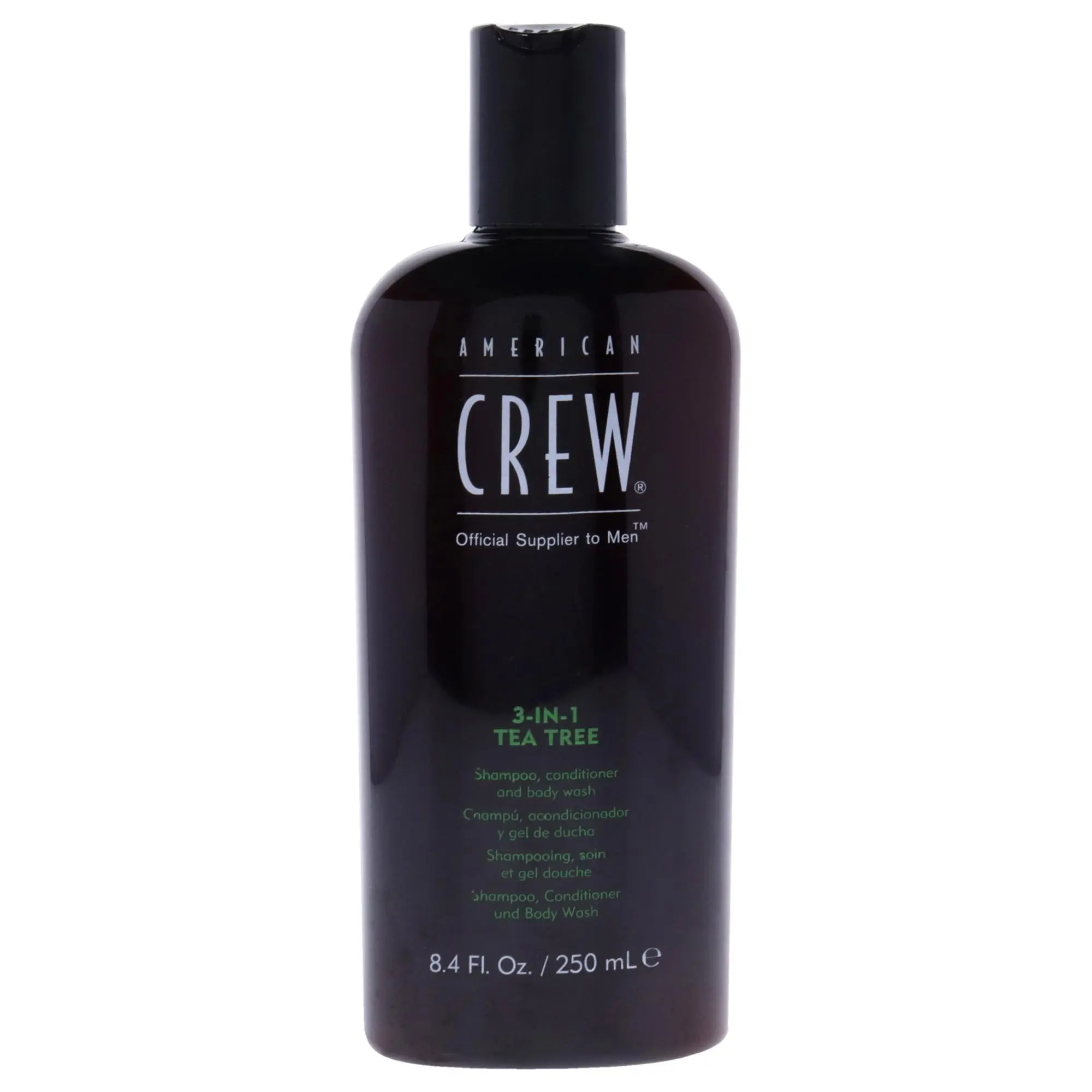 American Crew Men's 3-In-1 Tea Tree Cleanser - Daily Shampoo, Conditioner, Body Wash in Single Bottle, 8.4 oz