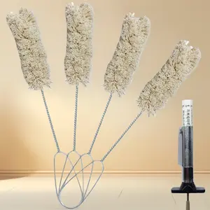4PCS 12.5" Long Tire Lubricant Brush Applicator Swab Set, Extra Long Handle with Tread Depth Gauge, Universal Tire Lube Brushes for Most Lube Buckets, Random Color