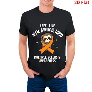Men'S Multiple Sclerosis Awareness T-Shirt - Black Cotton Tee with "I Feel Like I'm Already Tired Tomorrow" Slogan - Relentless Support for MS Community - Machine Washable Everyday Shirt for Men, Casu